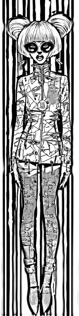 Free colorable bookmarks of a stylish woman